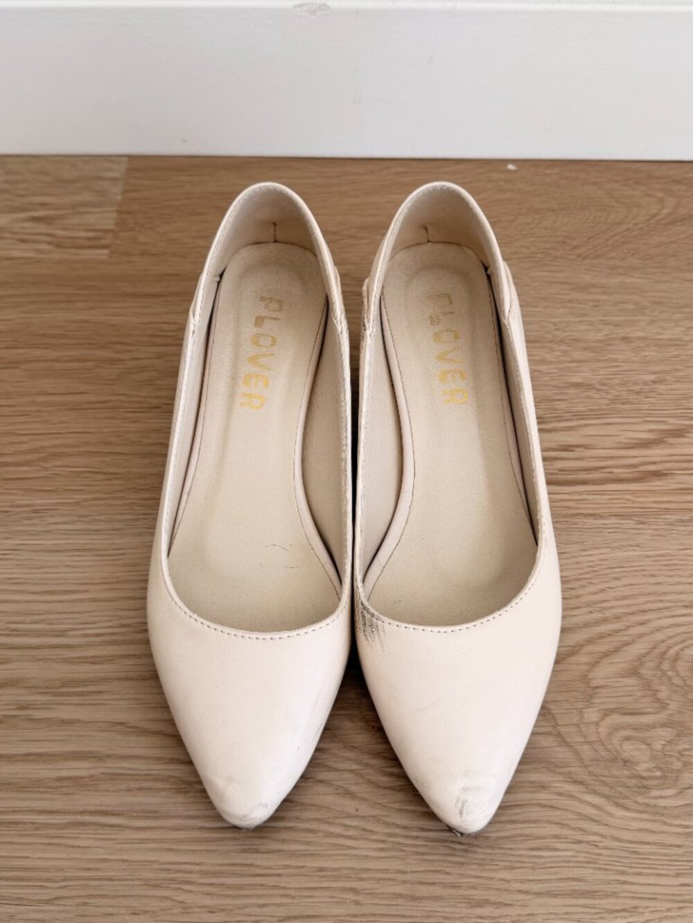 Cream Block Heel - Picture 2 of 5